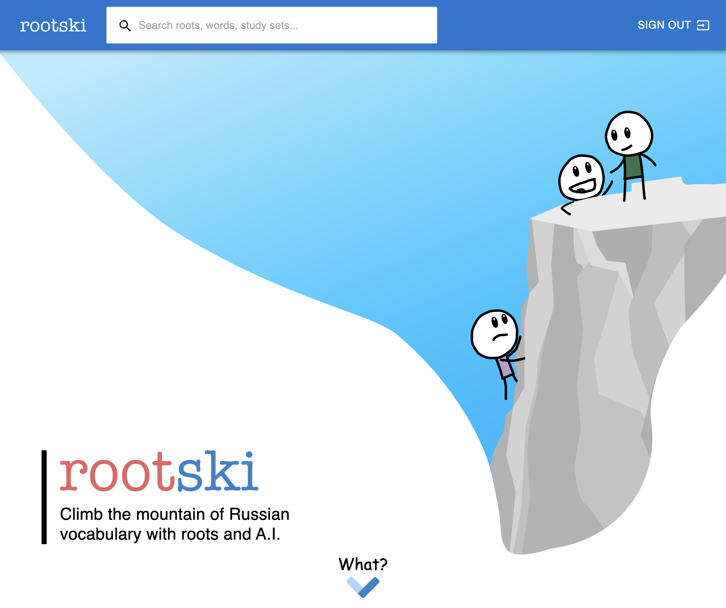 screenshot of www.rootski.io, taken March 12, 2022